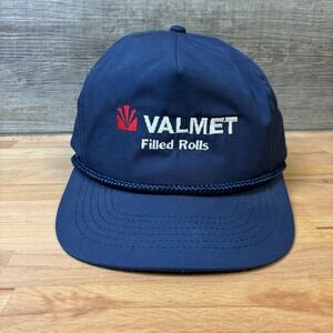 Valmet Hat Cap Snapback Blue Rope Trucker Filled Rolls One Size Adjustable